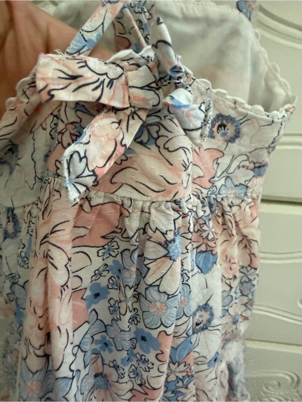 Catherine Malandrino Girls 4T Floral Tiered Sundress - Pink, Blue, White - Picture 5 of 9